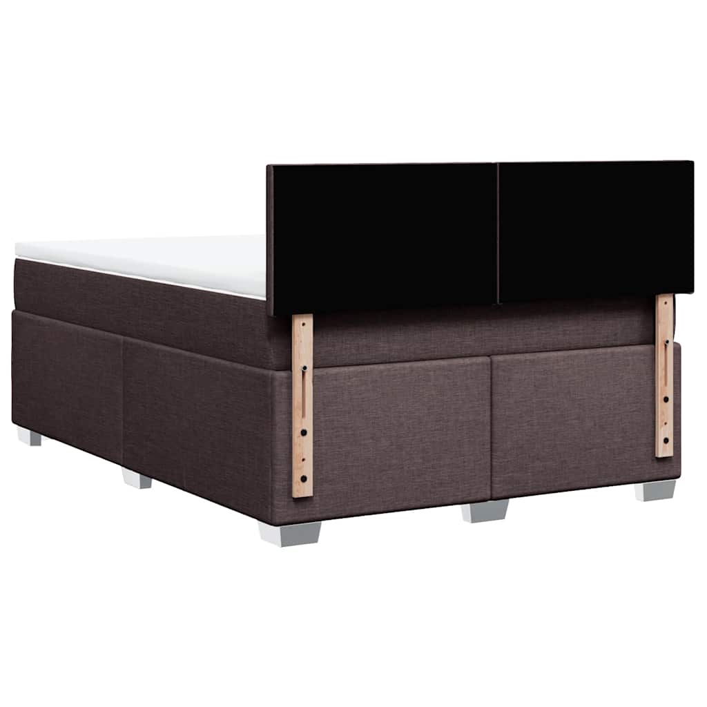 Giroletto a Molle con Materasso Marrone Scuro 140x190cm Tessuto | homemem39