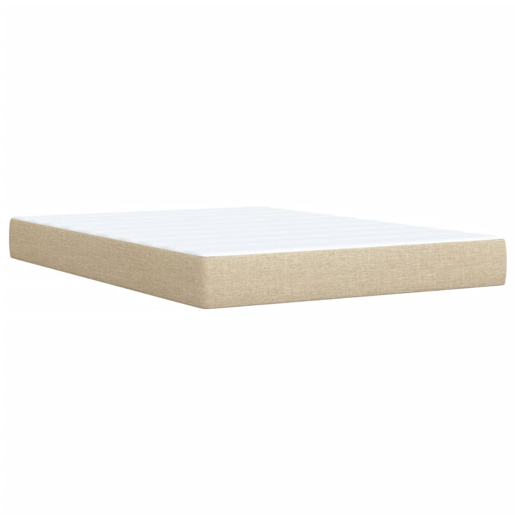 Giroletto a Molle con Materasso Crema 140x19 cm in Tessuto | homemem39