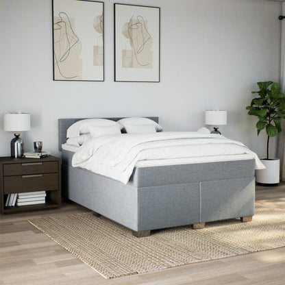 Giroletto a Molle con Materasso Grigio Chiaro 140x190cm Tessuto | homemem39