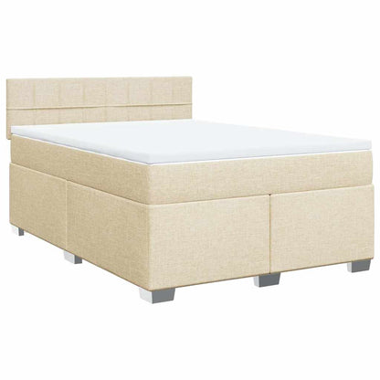 Giroletto a Molle con Materasso Crema 140x19 cm in Tessuto | homemem39