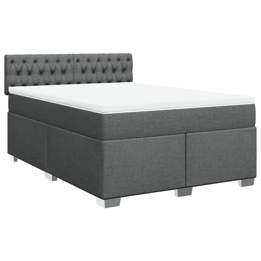 Giroletto a Molle con Materasso Grigio Scuro 140x190 cm Tessuto | homemem39