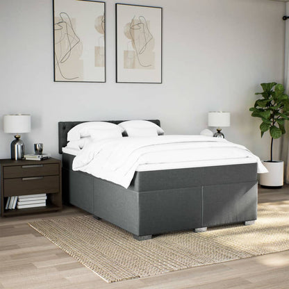 Giroletto a Molle con Materasso Grigio Scuro 140x190 cm Tessuto | homemem39