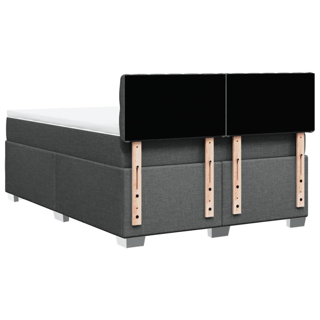 Giroletto a Molle con Materasso Grigio Scuro 140x190 cm Tessuto | homemem39