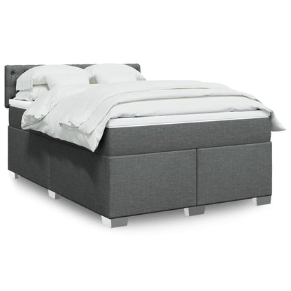 Giroletto a Molle con Materasso Grigio Scuro 140x190 cm Tessuto | homemem39