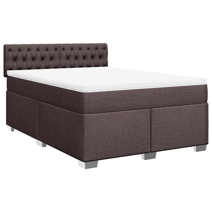Giroletto a Molle con Materasso Marrone Scuro 140x190cm Tessuto | homemem39