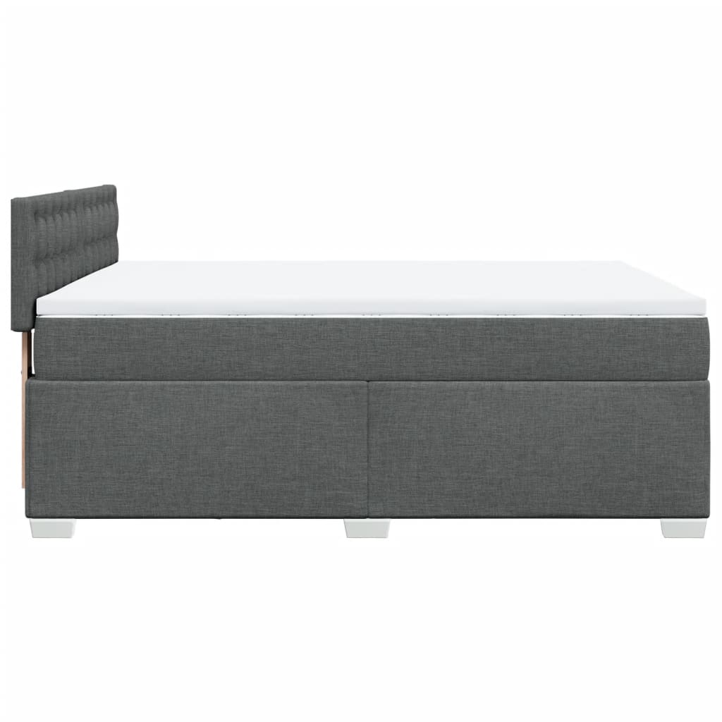 Giroletto a Molle con Materasso Grigio Scuro 140x190 cm Tessuto | homemem39