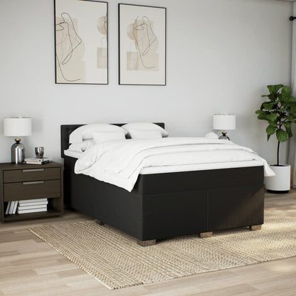 Giroletto a Molle con Materasso Nero 140x190 cm in Tessuto | homemem39