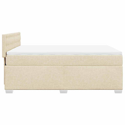 Giroletto a Molle con Materasso Crema 140x19 cm in Tessuto | homemem39