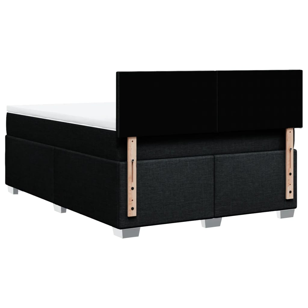 Giroletto a Molle con Materasso Nero 140x200 cm in Tessuto - homemem39