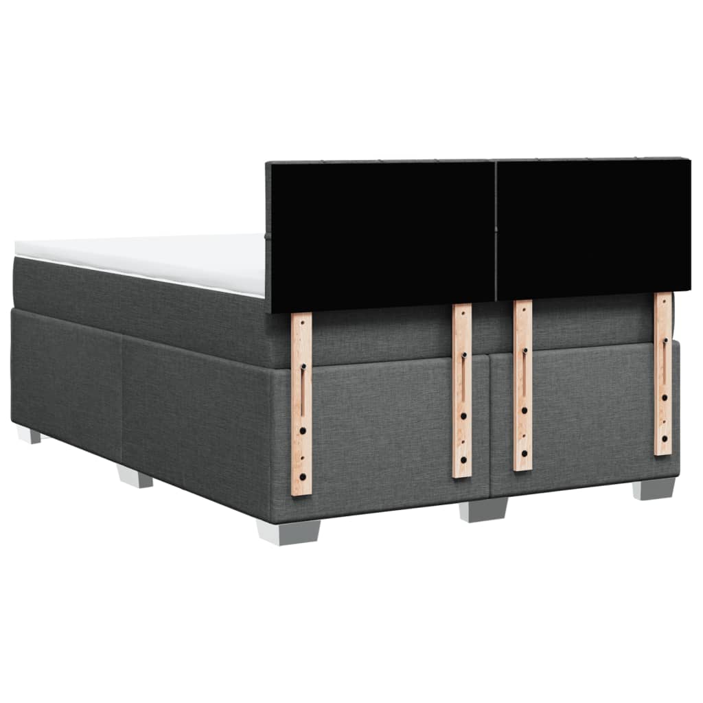 Giroletto a Molle con Materasso Grigio Scuro 140x200cm Tessuto | homemem39