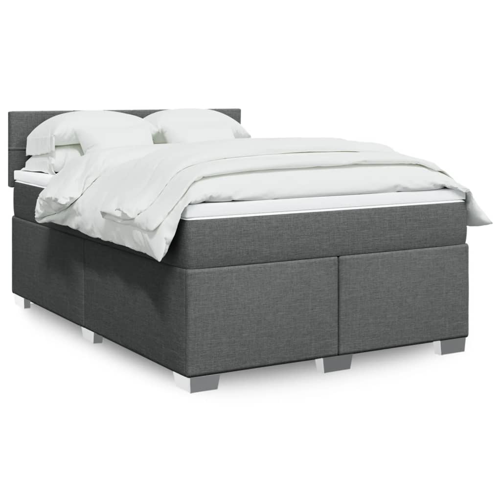 Giroletto a Molle con Materasso Grigio Scuro 140x200cm Tessuto | homemem39