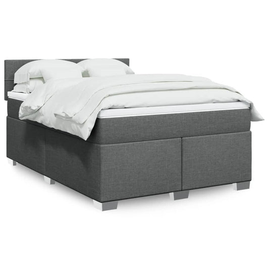 Giroletto a Molle con Materasso Grigio Scuro 140x200cm Tessuto | homemem39