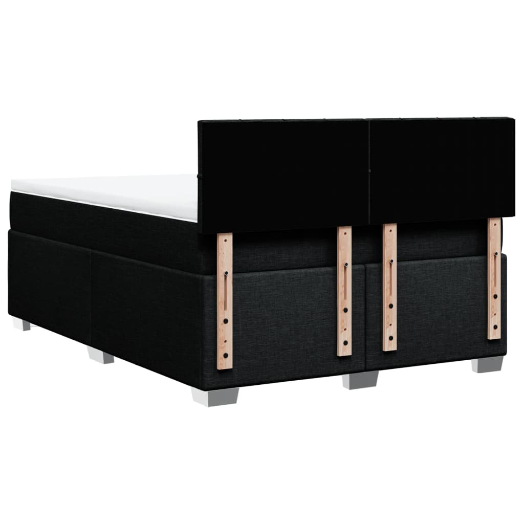 Giroletto a Molle con Materasso Nero 140x200 cm in Tessuto - homemem39