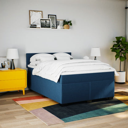 Giroletto a Molle con Materasso Blu 140x200 cm in Tessuto | homemem39