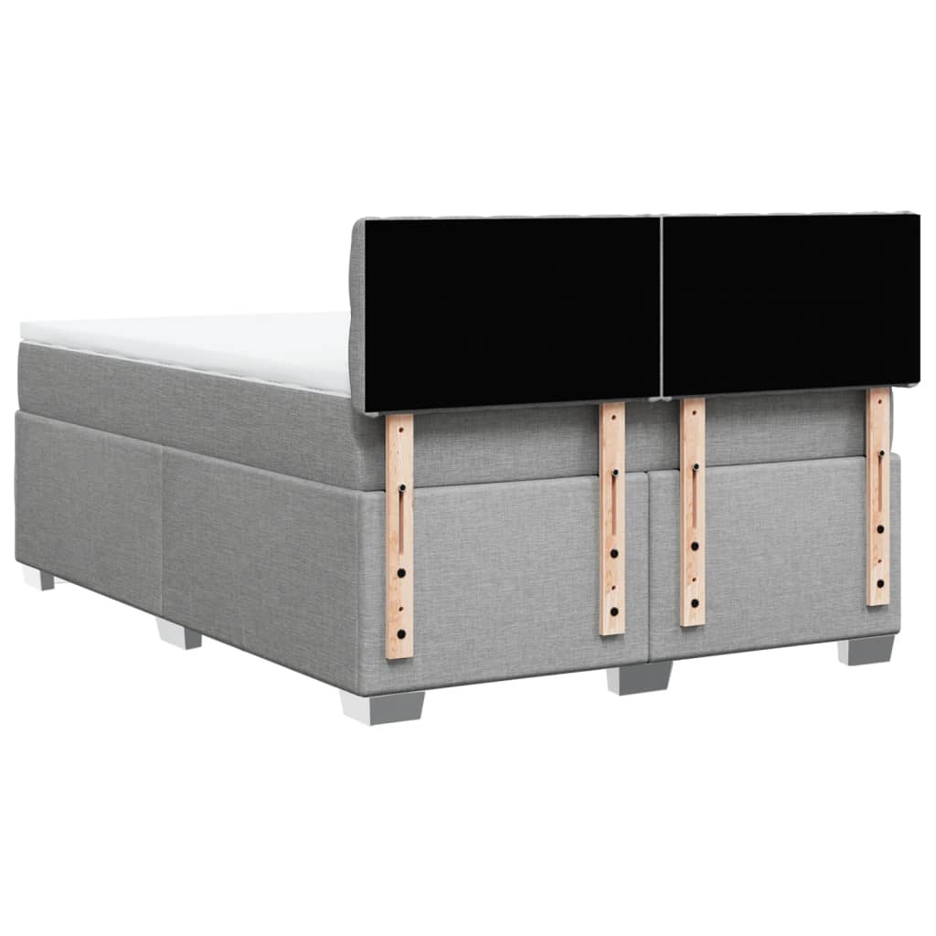 Giroletto a Molle con Materasso Grigio Chiaro 140x200cm Tessuto | homemem39