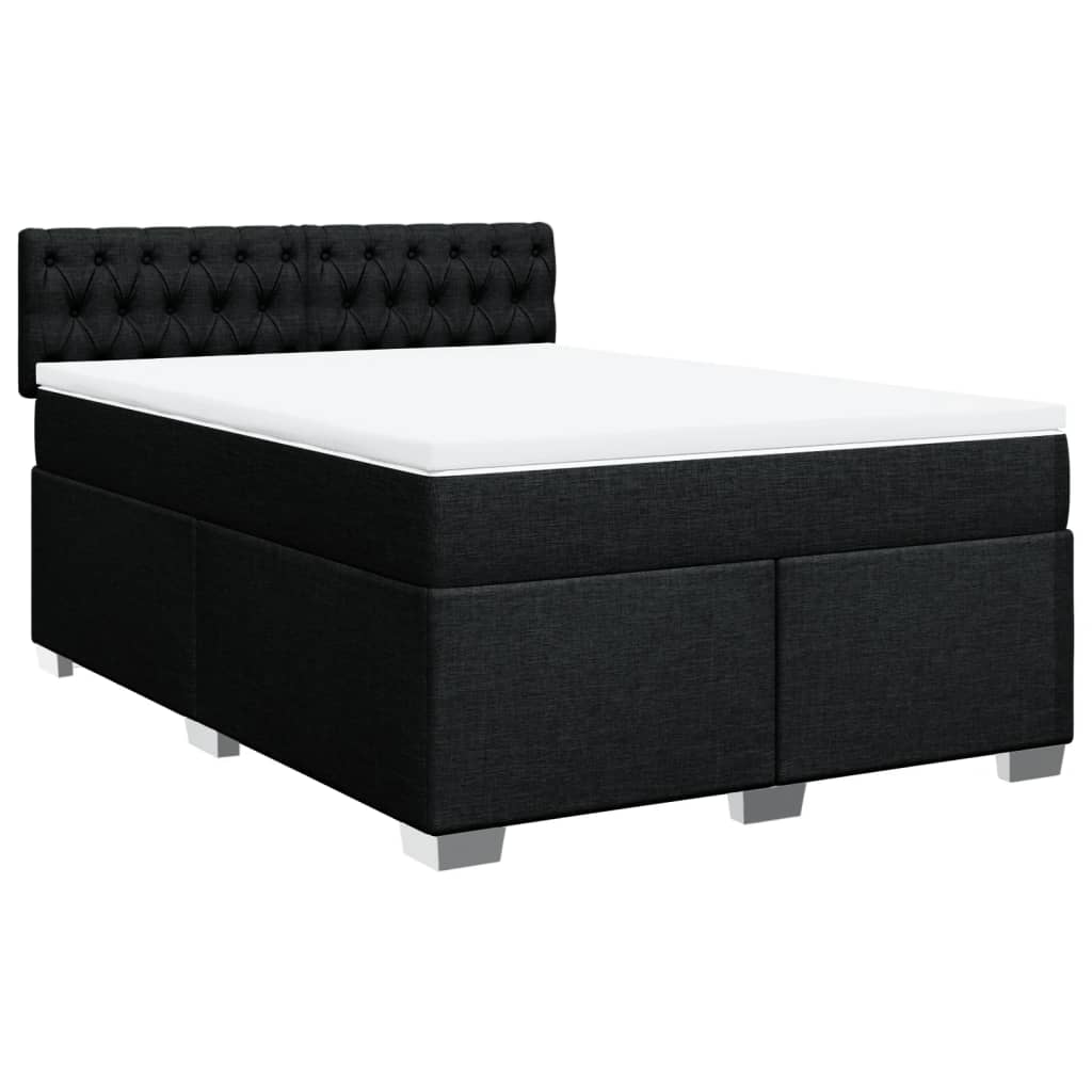 Giroletto a Molle con Materasso Nero 140x200 cm in Tessuto | homemem39