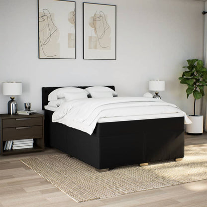 Giroletto a Molle con Materasso Nero 140x200 cm in Tessuto | homemem39