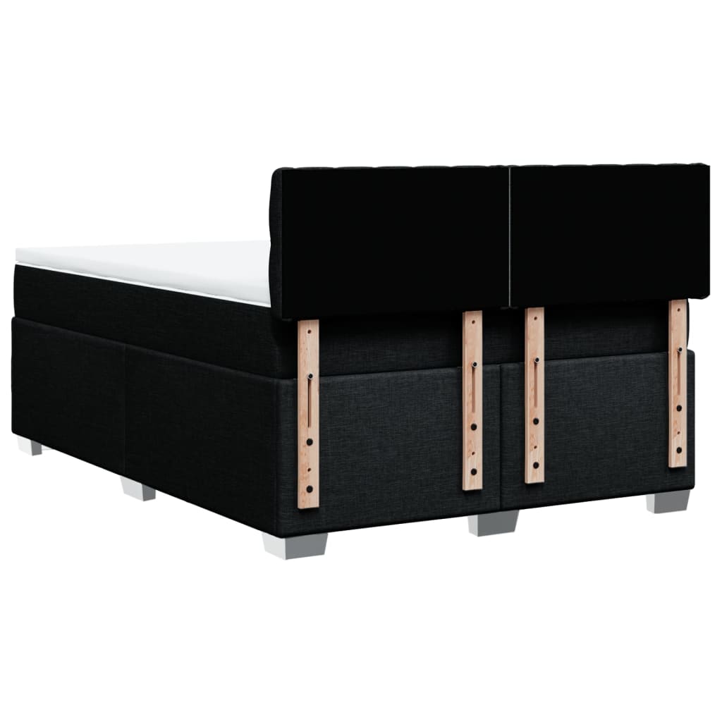 Giroletto a Molle con Materasso Nero 140x200 cm in Tessuto | homemem39