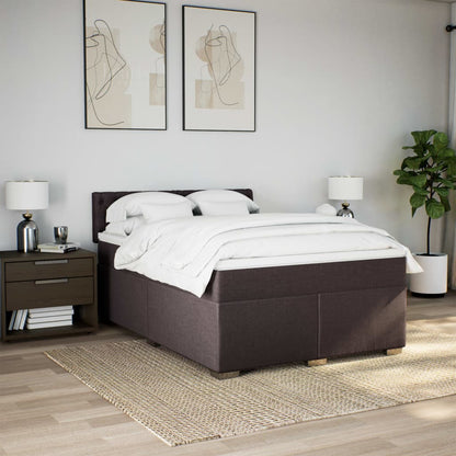 Giroletto a Molle con Materasso Marrone Scuro 140x200cm Tessuto | homemem39