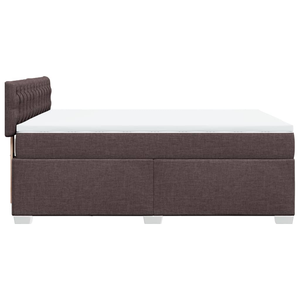 Giroletto a Molle con Materasso Marrone Scuro 140x200cm Tessuto | homemem39