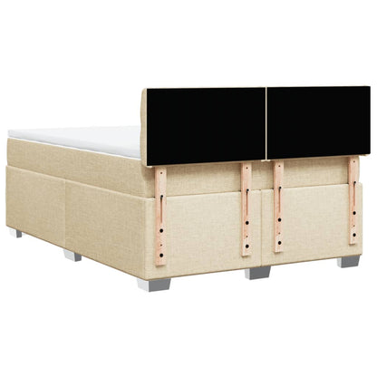 Giroletto a Molle con Materasso Crema 140x200 cm in Tessuto | homemem39