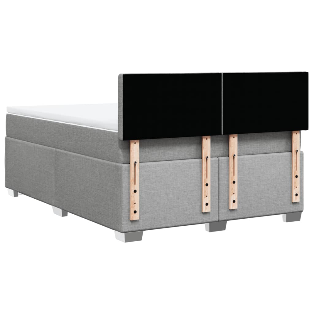 Giroletto a Molle con Materasso Grigio Chiaro 140x200cm Tessuto | homemem39