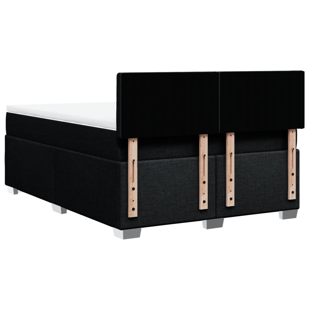 Giroletto a Molle con Materasso Nero 140x200 cm in Tessuto | homemem39