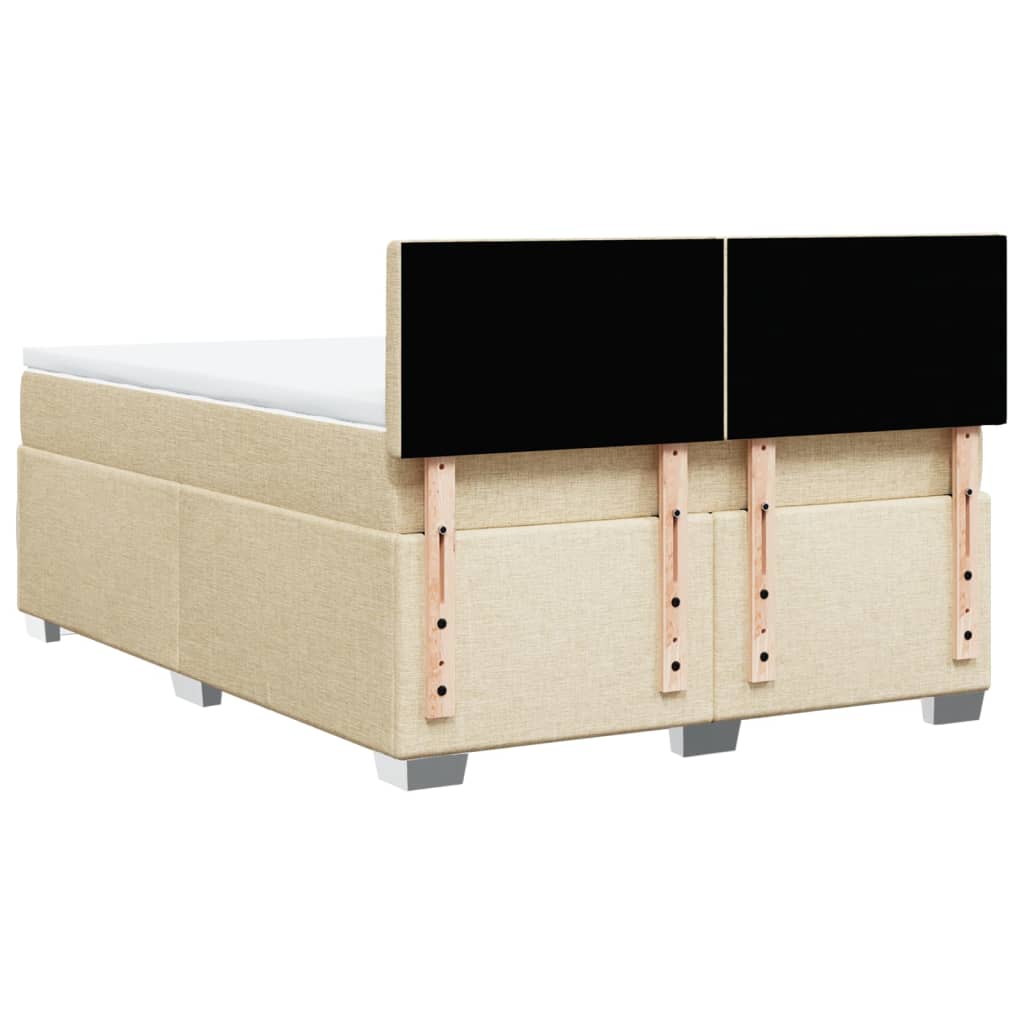 Giroletto a Molle con Materasso Crema 140x200 cm in Tessuto | homemem39