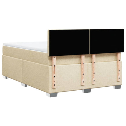 Giroletto a Molle con Materasso Crema 140x200 cm in Tessuto | homemem39