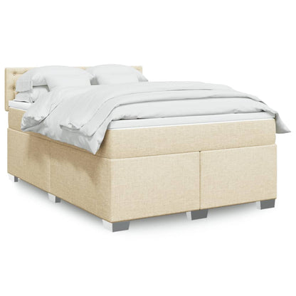 Giroletto a Molle con Materasso Crema 140x200 cm in Tessuto | homemem39