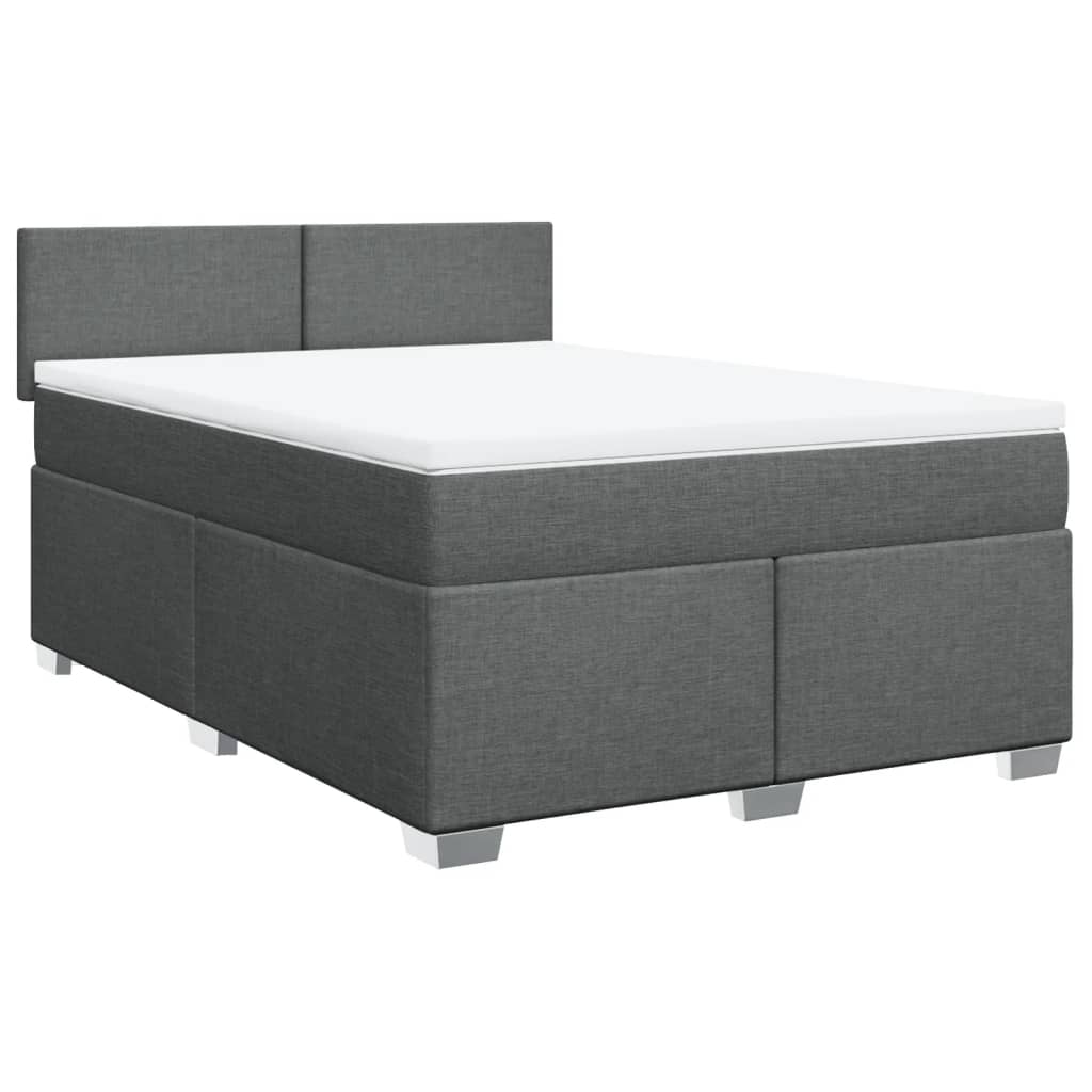 Giroletto a Molle con Materasso Grigio Scuro 160x200 cm Tessuto | homemem39