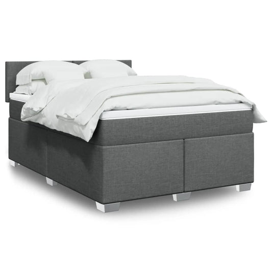 Giroletto a Molle con Materasso Grigio Scuro 160x200 cm Tessuto | homemem39
