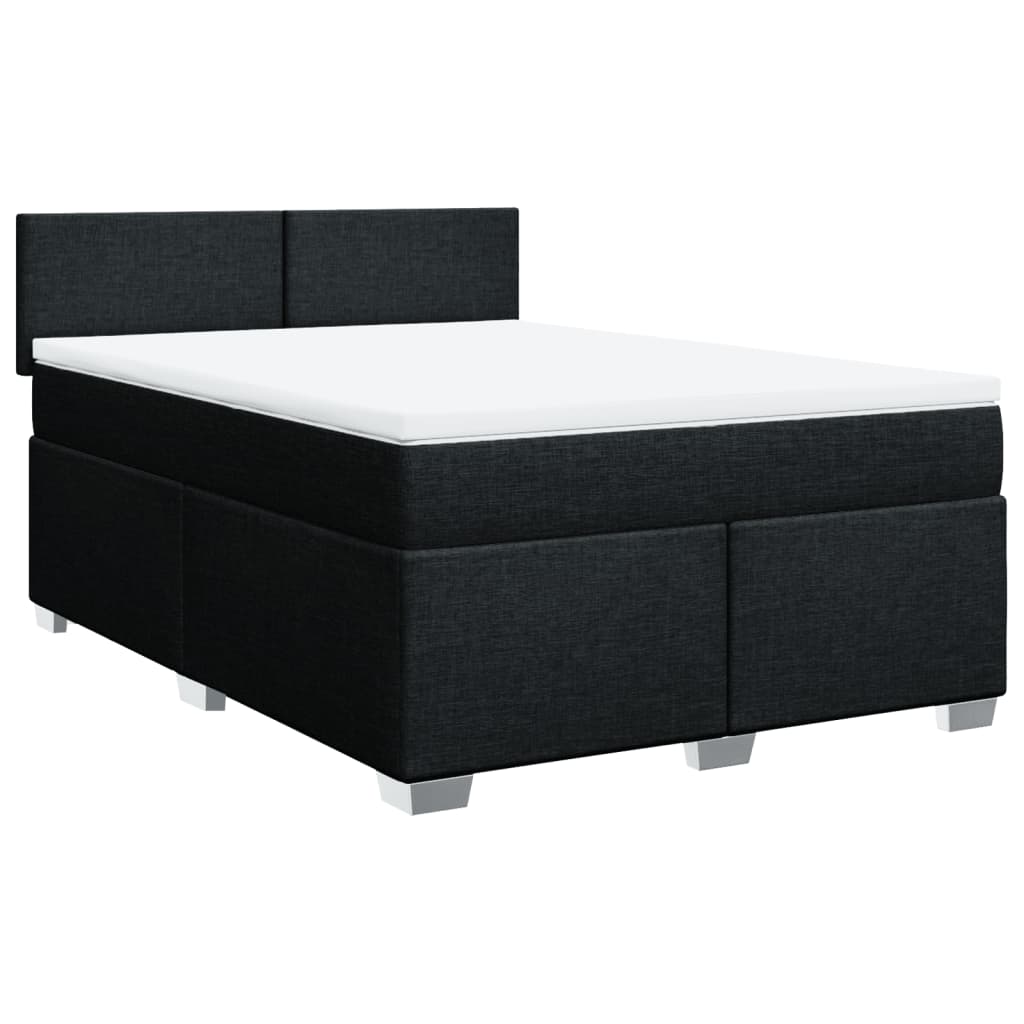 Giroletto a Molle con Materasso Nero 160x200 cm in Tessuto | homemem39