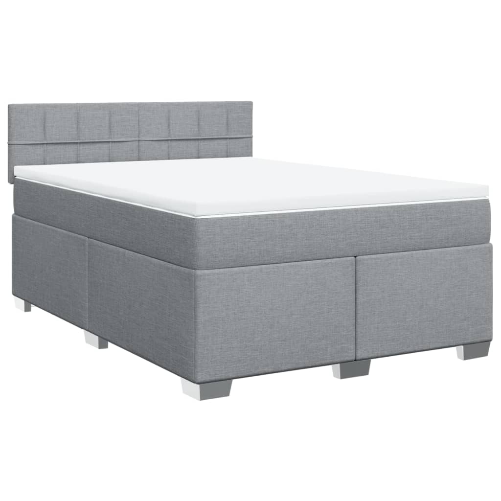 Giroletto a Molle con Materasso Grigio Chiaro 160x200cm Tessuto | homemem39