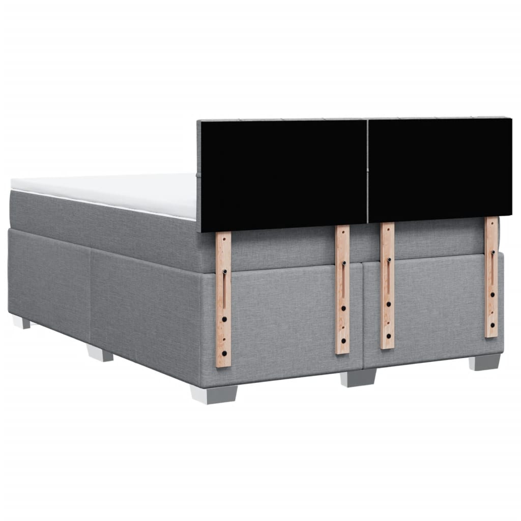 Giroletto a Molle con Materasso Grigio Chiaro 160x200cm Tessuto | homemem39