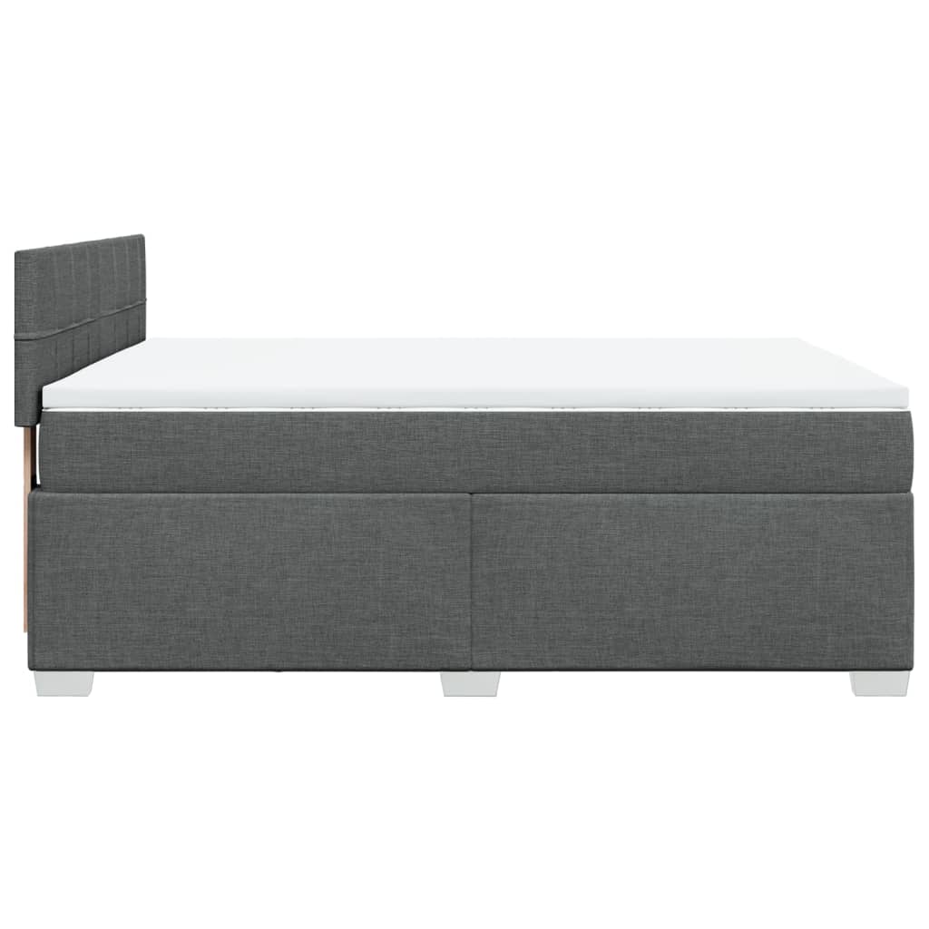 Giroletto a Molle con Materasso Grigio Scuro 160x200 cm Tessuto | homemem39