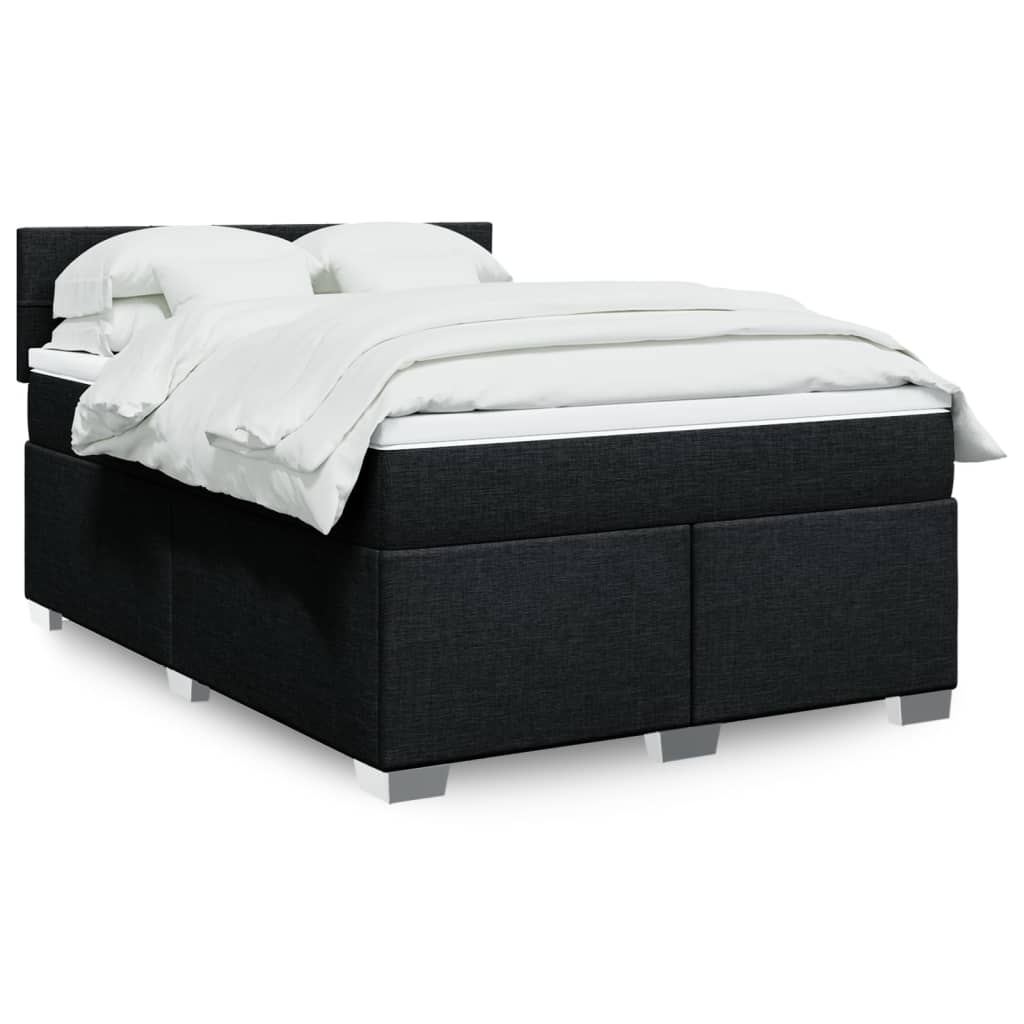 Giroletto a Molle con Materasso Nero 160x200 cm in Tessuto | homemem39