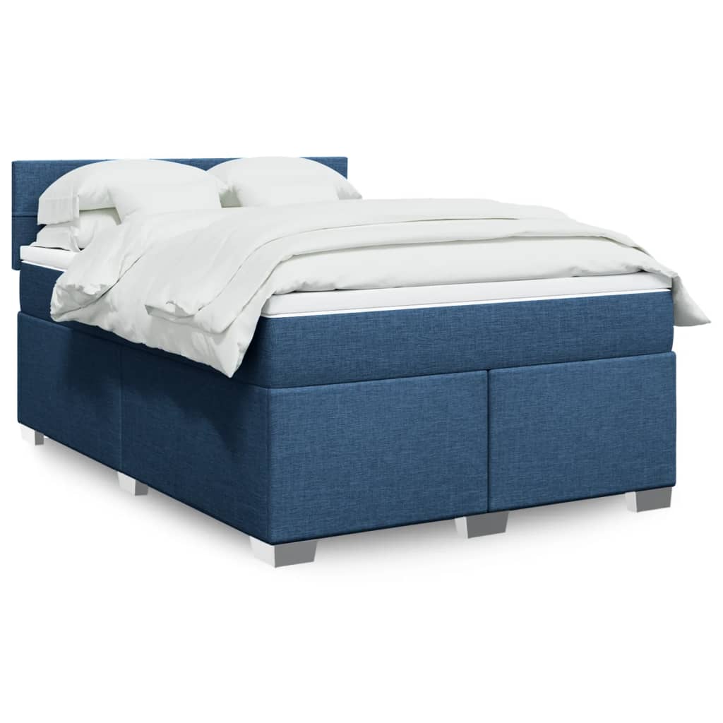 Giroletto a Molle con Materasso Blu 160x200 cm in Tessuto | homemem39