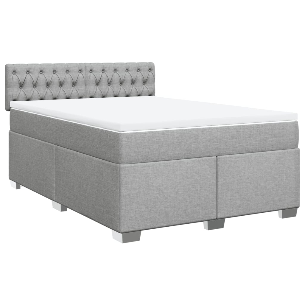 Giroletto a Molle con Materasso Grigio Chiaro 160x200cm Tessuto | homemem39