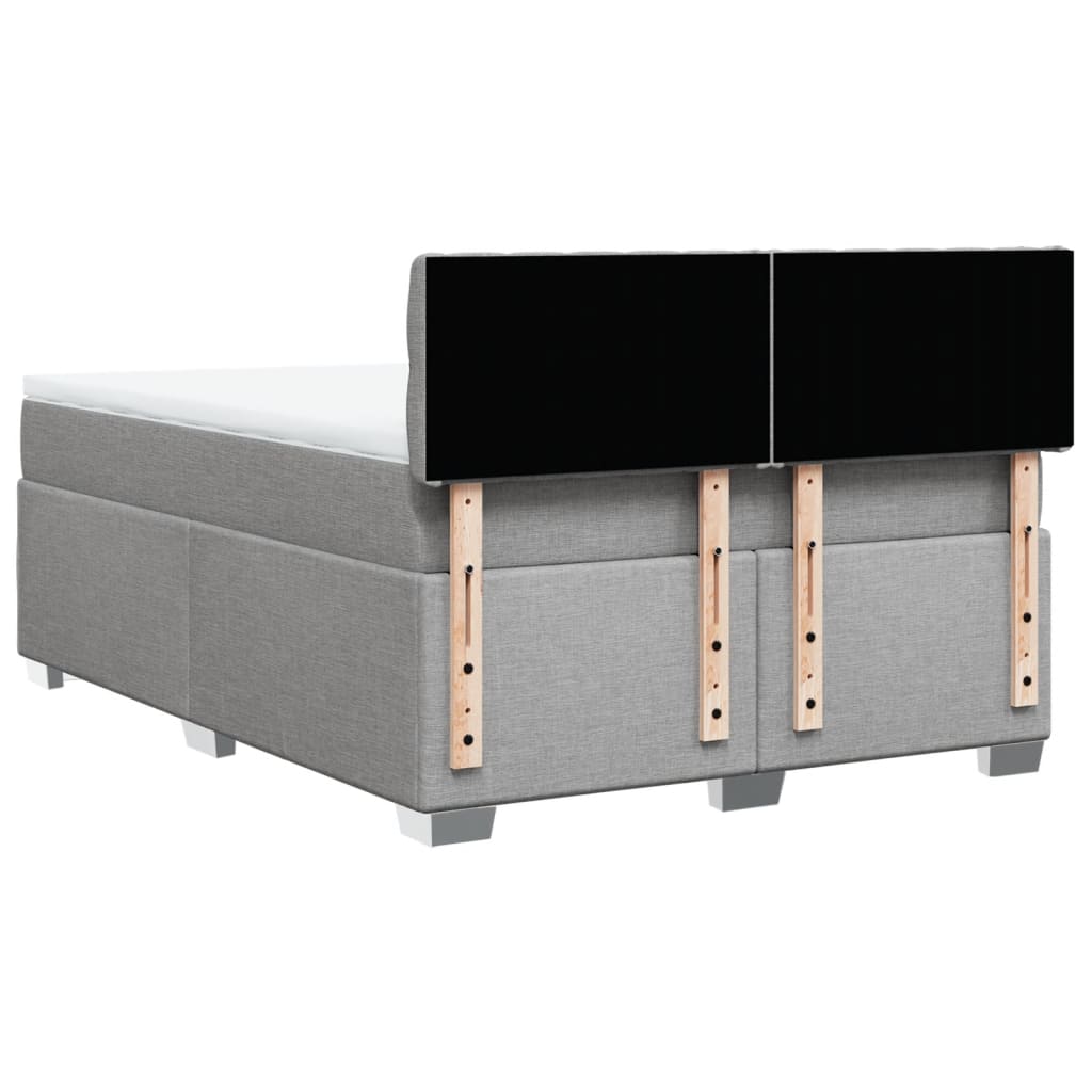 Giroletto a Molle con Materasso Grigio Chiaro 160x200cm Tessuto | homemem39