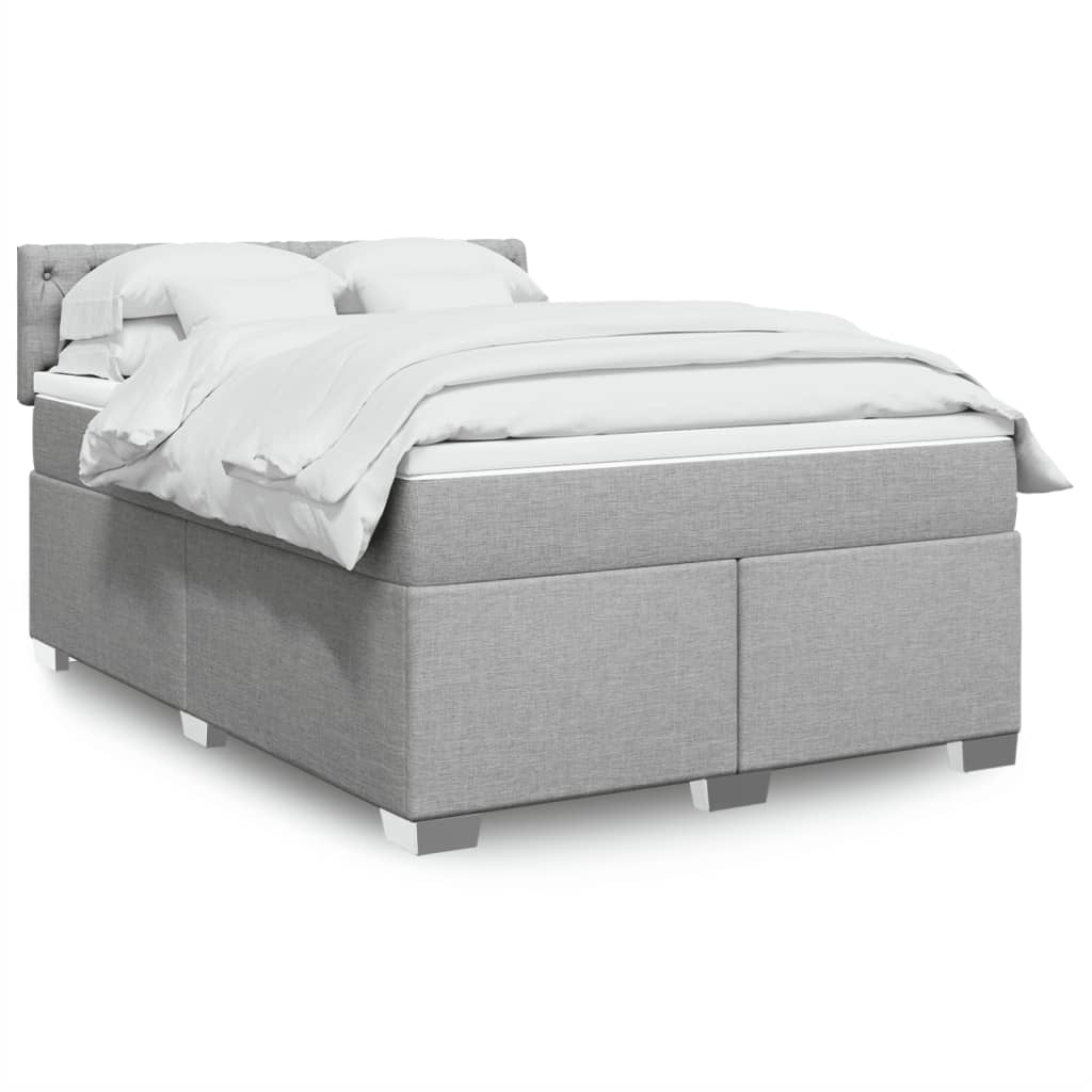 Giroletto a Molle con Materasso Grigio Chiaro 160x200cm Tessuto | homemem39
