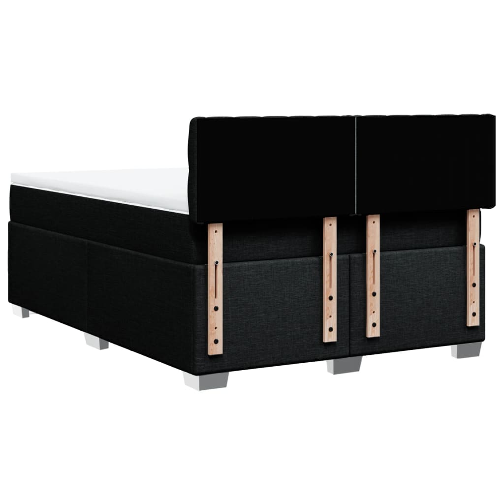Giroletto a Molle con Materasso Nero 160x200 cm in Tessuto | homemem39