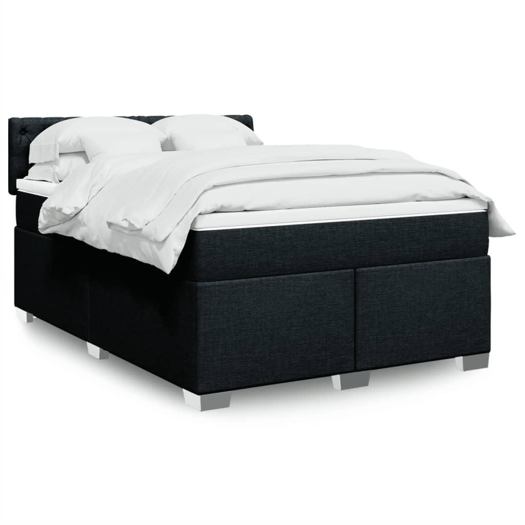 Giroletto a Molle con Materasso Nero 160x200 cm in Tessuto | homemem39