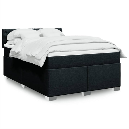 Giroletto a Molle con Materasso Nero 160x200 cm in Tessuto | homemem39