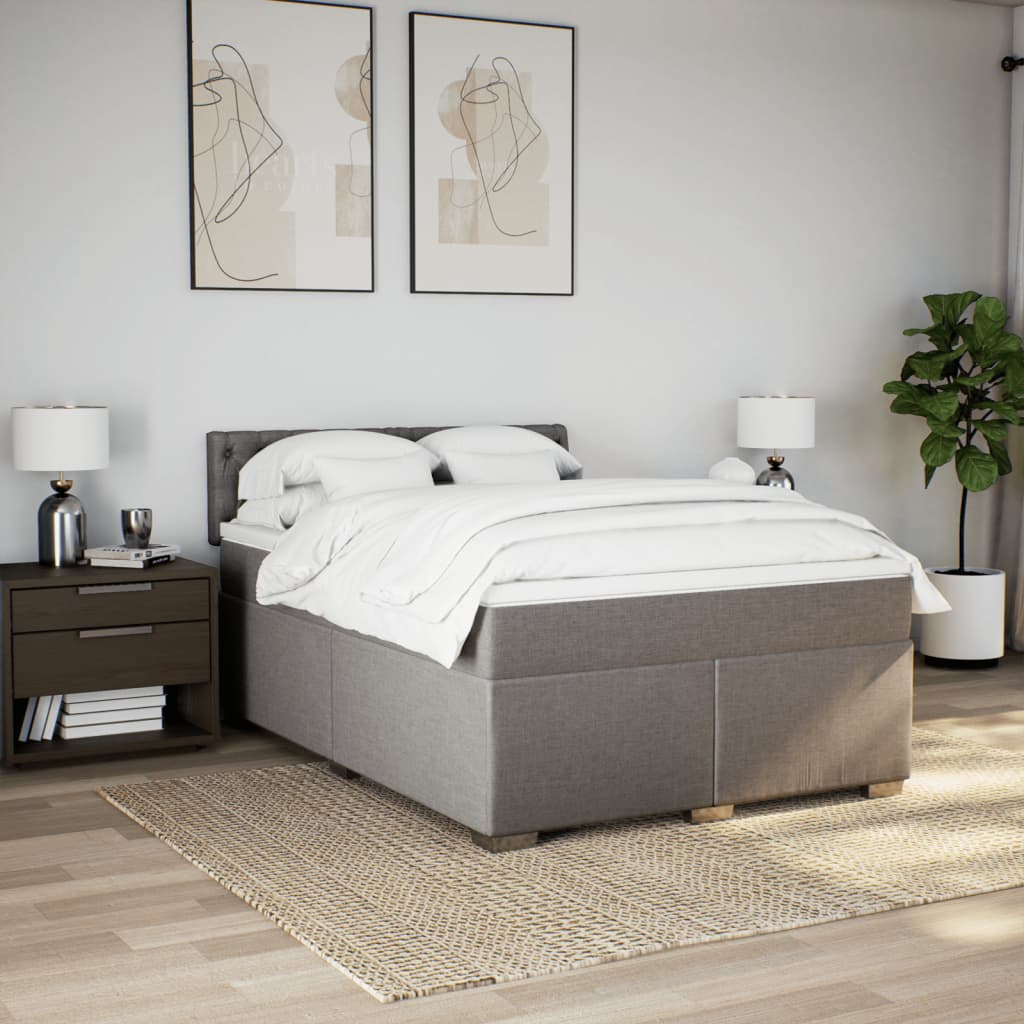 Giroletto a Molle con Materasso Tortora 160x200 cm in Tessuto | homemem39