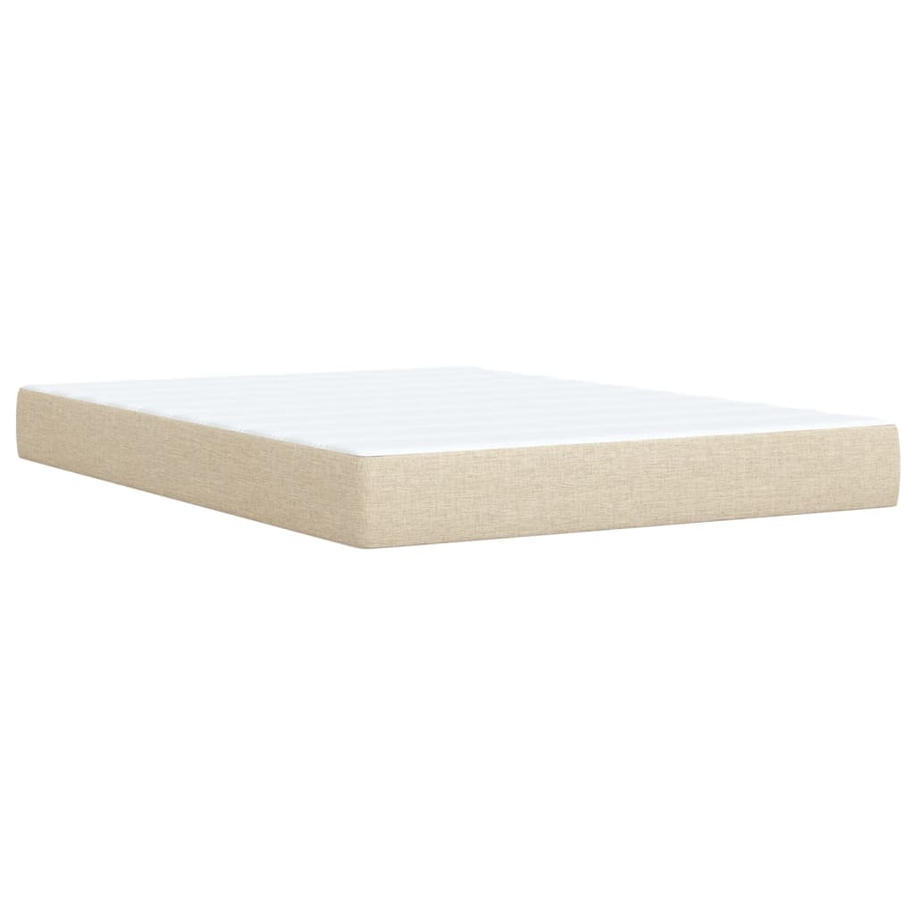 Giroletto a Molle con Materasso Crema 160x200 cm in Tessuto | homemem39