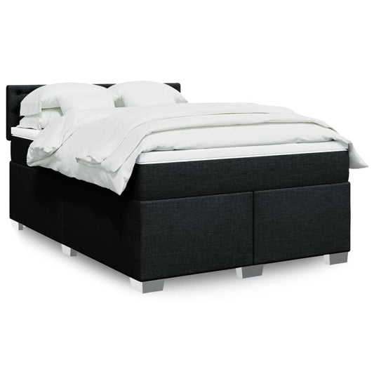 Giroletto a Molle con Materasso Nero 160x200 cm in Tessuto | homemem39