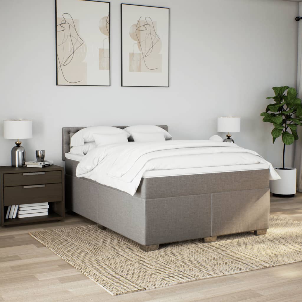 Giroletto a Molle con Materasso Tortora 160x200 cm in Tessuto | homemem39