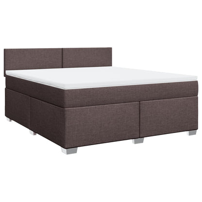 Giroletto a Molle con Materasso Marrone Scuro 180x200cm Tessuto | homemem39