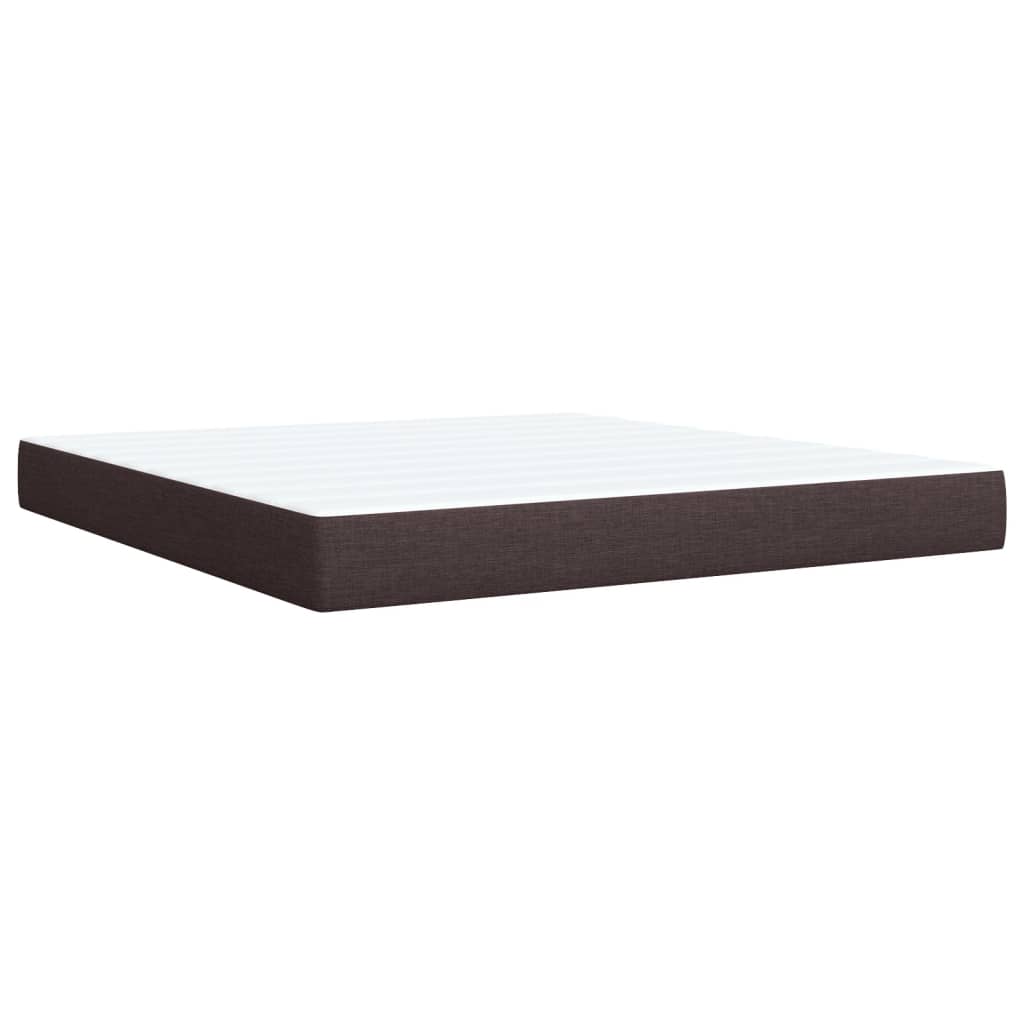 Giroletto a Molle con Materasso Marrone Scuro 180x200cm Tessuto | homemem39